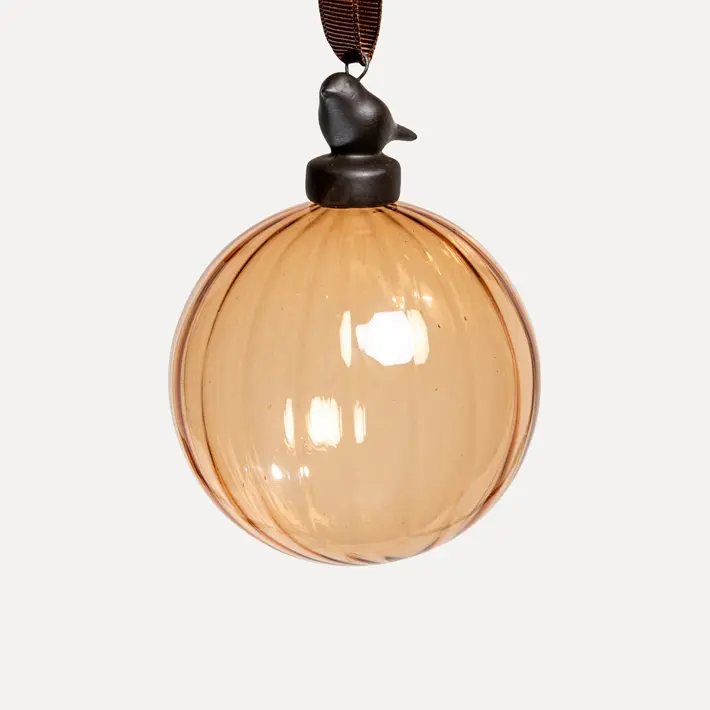 Шары в наборе D8 см, 3шт, стекло, коричневый