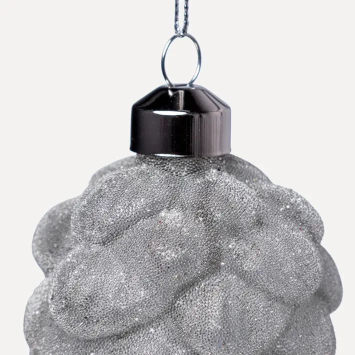 Подвес ШИШКА 6x13 см, стекло, серый