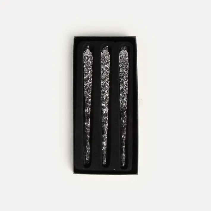 Подвесы в наборе СОСУЛЬКИ H18 см, 3шт, стекло, прозрачный