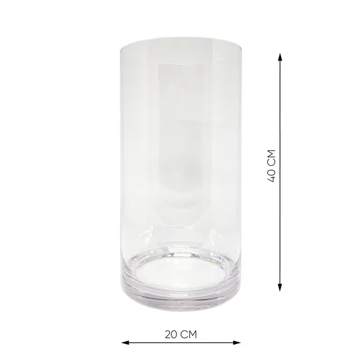 Ваза 20х40 см, поликарбонат, прозрачный
