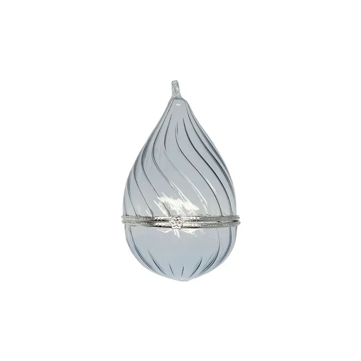 Подвес КАПЛЯ ШКАТУЛКА 8x12 см, стекло, голубой