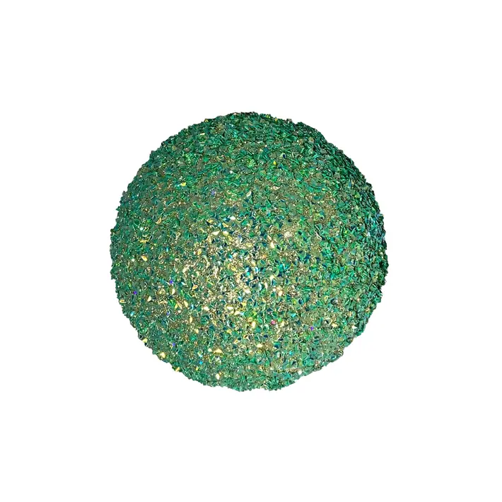 Шар с блёстками D12 см, пенопласт, зелёный, мультиколор