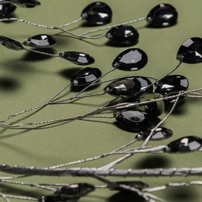 Гирлянда L120 см из кристаллов, акрил, темно-серебряный