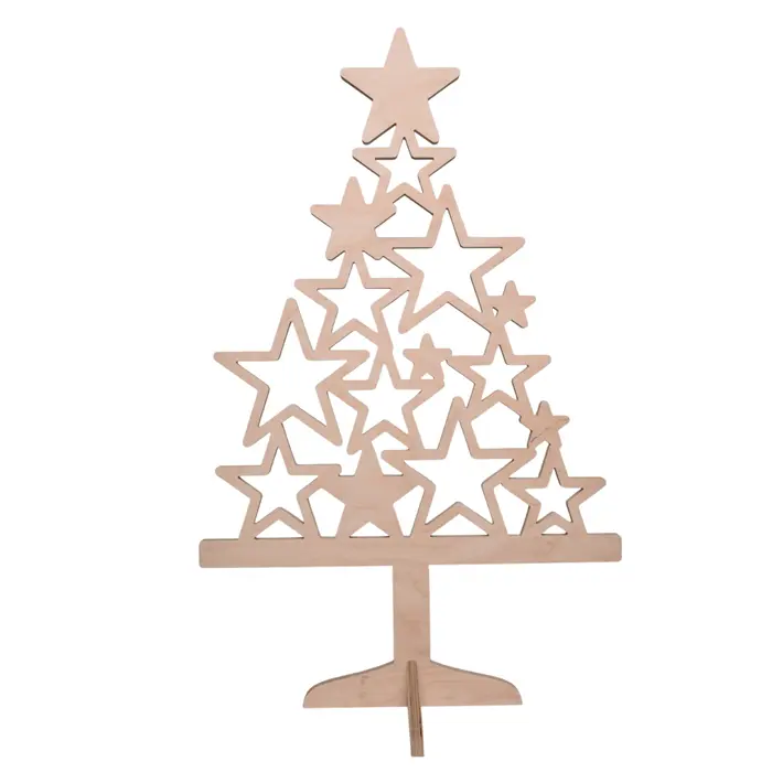 Фигура ЁЛКА со звездами H100 см, фанера