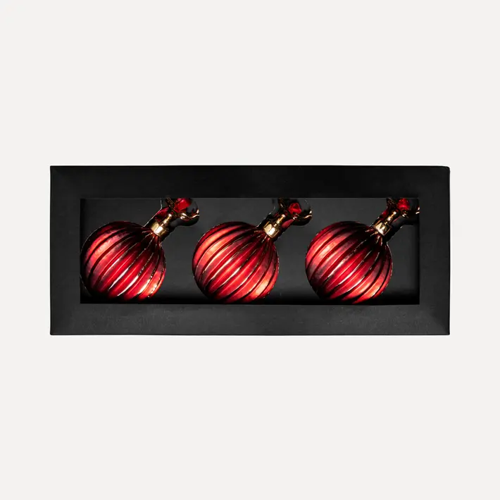 Шары в наборе D8 см, 3шт, стекло, красный