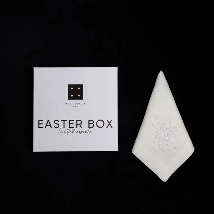 Набор льняных текстильных салфеток ПОДСНЕЖНИКИ, 45х45 см, 4 шт