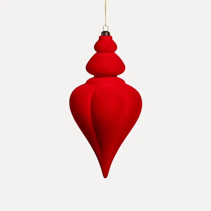 Подвес H24 см, пластик, флок, красный