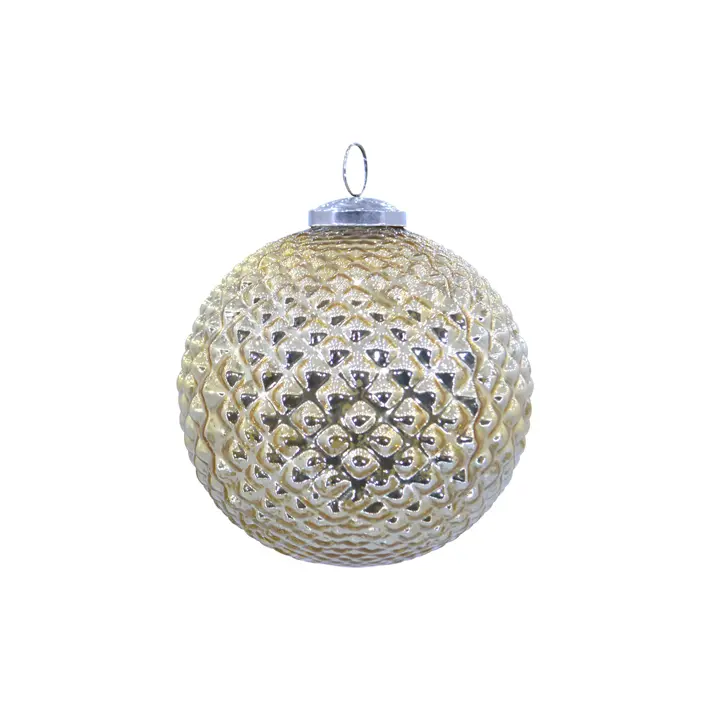 Шар D12 см, стекло, золотой, металлик