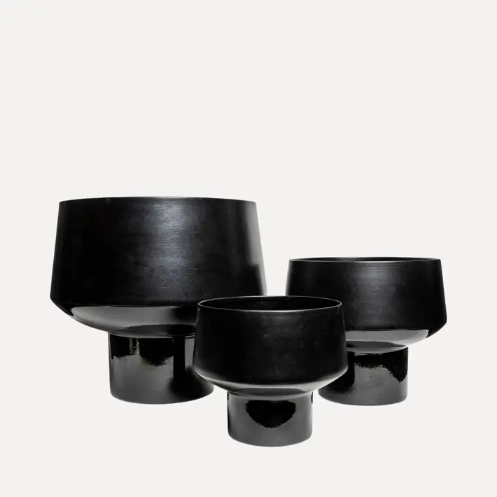 Набор из 3-х кашпо 32x29, 23х20, 18х16 см, металл, черный