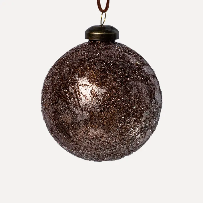Шар D8 см, стекло, коричневый