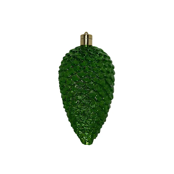 Подвес LED ШИШКА H27 см, пластик, зелёный