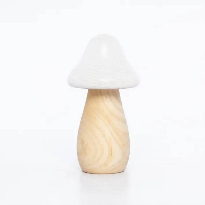 Фигура ГРИБ 5х9 см, дерево, белый, бежевый