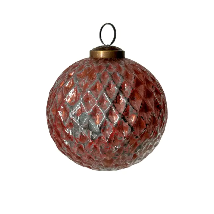 Шар D10 см, стекло, бордовый