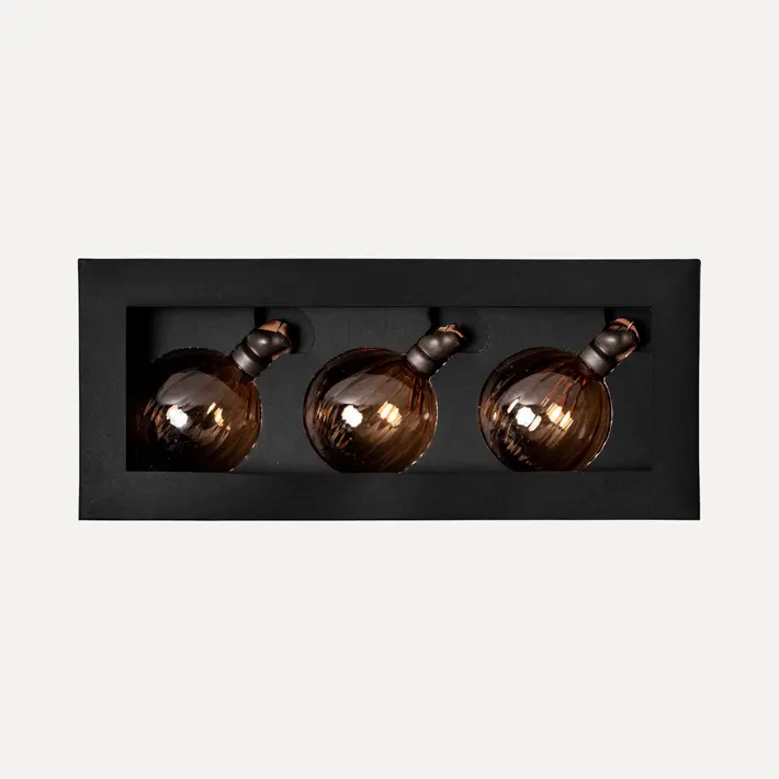 Шары в наборе D8 см, 3шт, стекло, винный