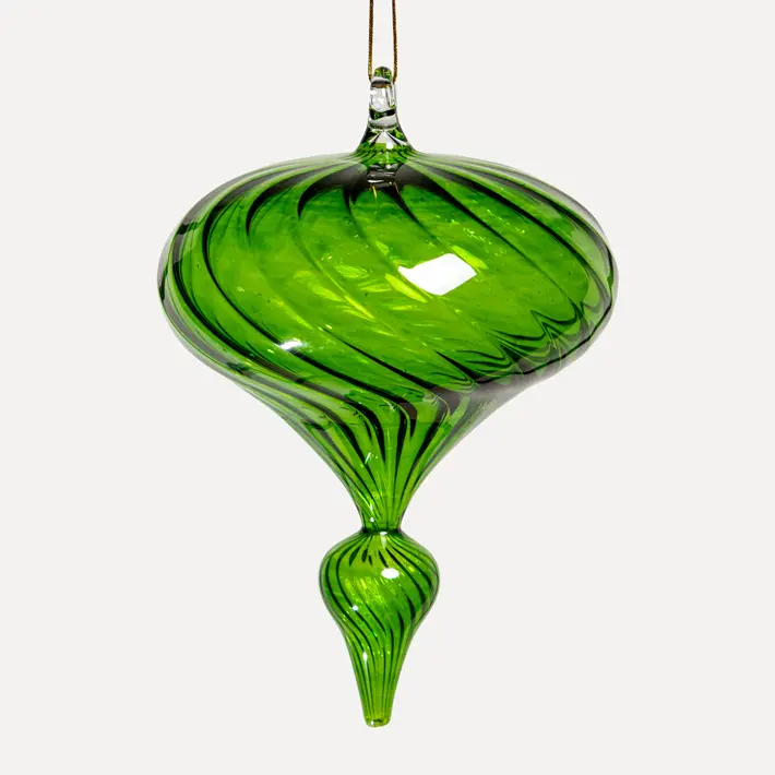 Подвес ручной работы 10x13 см, стекло, зеленый