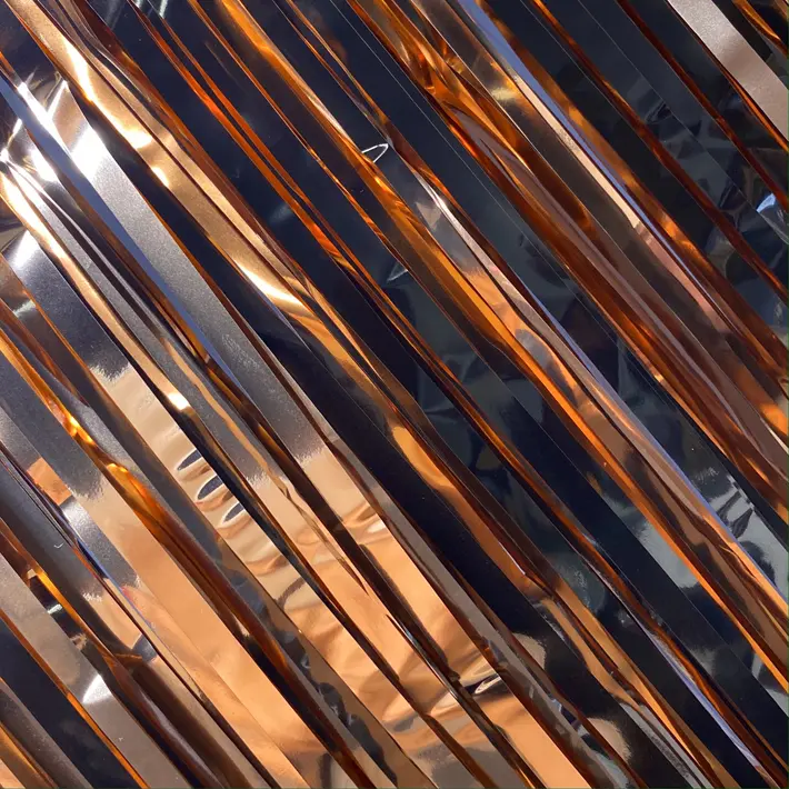 Новогодний дождик глянцевый 200х200 см, полипропилен, медный