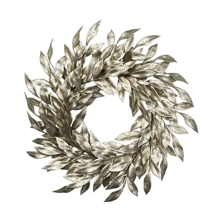 Венок лавровый D51 см, пластик, шампань