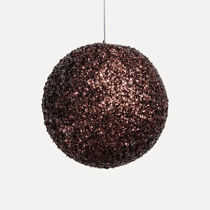 Шар D20 см с пайетками, пенопласт, коричневый, АУТЛЕТ