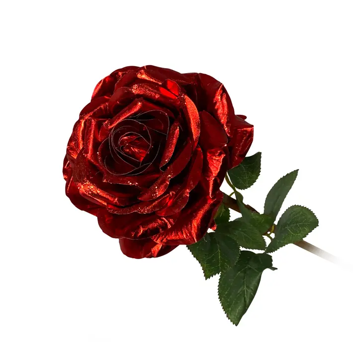 Цветок розы H71 см, пластик, красный