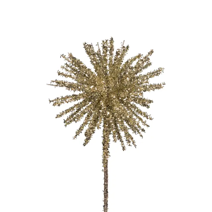 Ветвь с глиттером L46 см, пластик, шампань