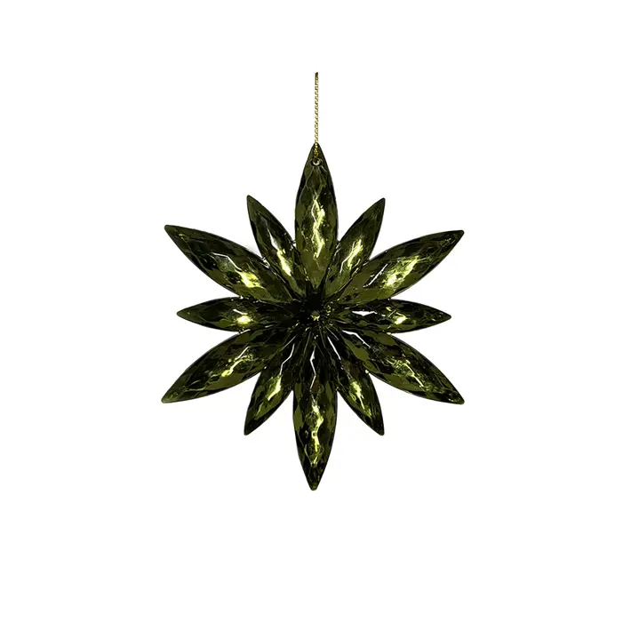 Подвес СНЕЖИНКА D11 см, акрил, зелёный