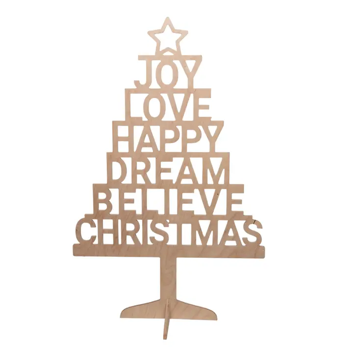 Фигура ЁЛКА JOY, LOVE, HAPPY H100 см, фанера