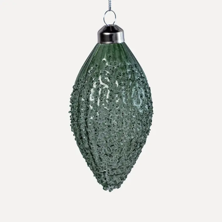 Подвес КОНУС 6x11 см, стекло, прозрачный, бирюзовый