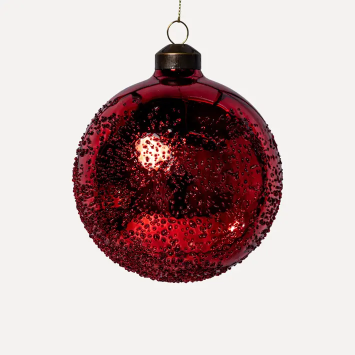 Шар D10 см, стекло, красный