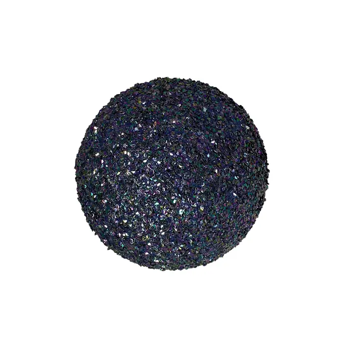Шар с блёстками D15 см, пенопласт, чёрный, мультиколор