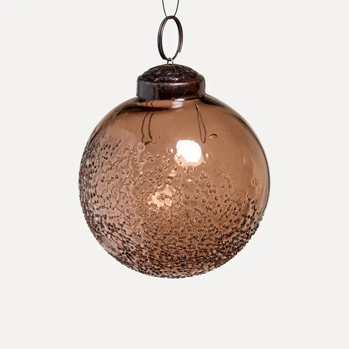 Шар D7 см, стекло, коричневый