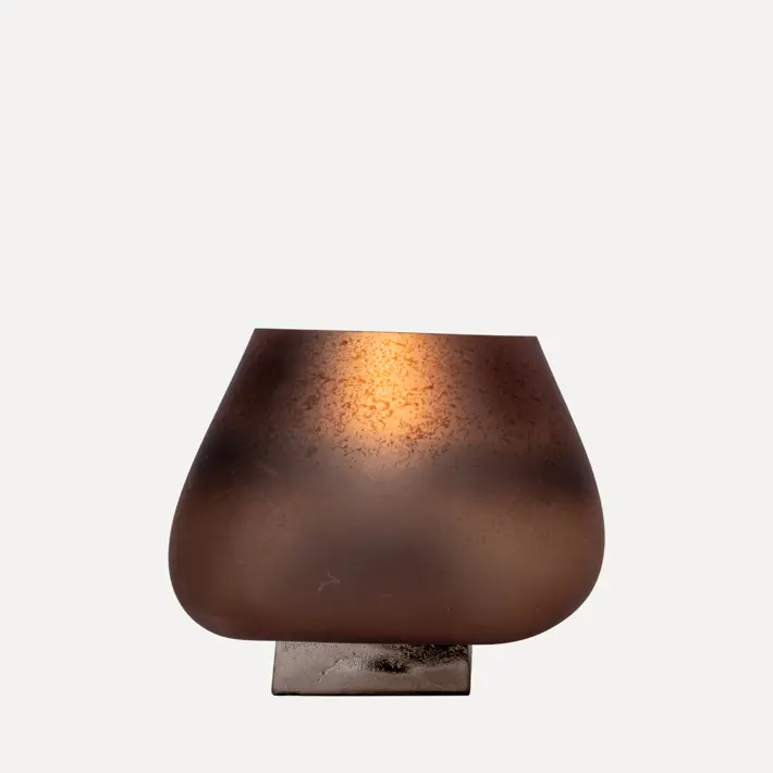 Ваза 30x18 см, стекло, металл, бронзовый