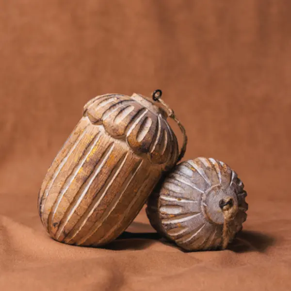 Подвес ЖЕЛУДЬ 7x10 см, дерево, серый