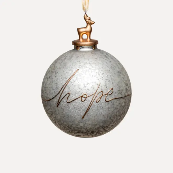 Шар D15 см, стекло, серый