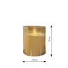 Светодиодная свеча 7,5х10 см, пластик, стекло, парафин, золотой