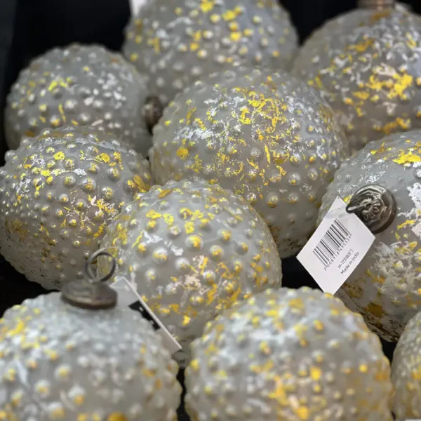 Шар D12 см, стекло, белый