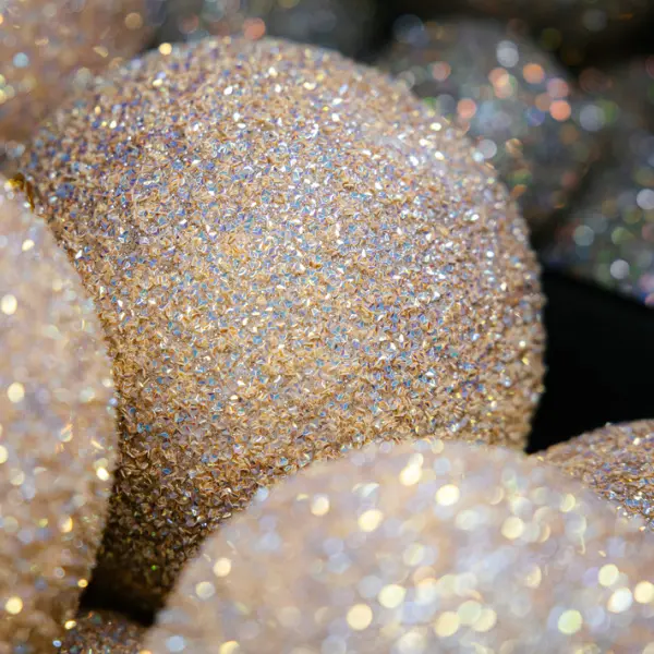 Шар D20 см с блёстками, пенопласт, шампань, мультиколор