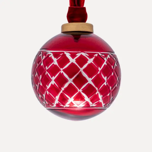 Шар D8 см, стекло, бордовый