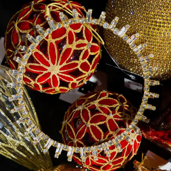 Шар D10 см, стекло, красный