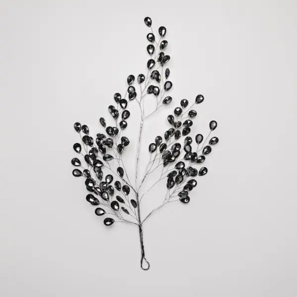 Подвес ВЕТКА L40 см из кристаллов, акрил, темно-серебряный