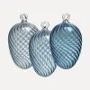 Набор украшений ручной работы ЯЙЦА, H8 см, 3 шт, светло-голубой, голубой, тёмно-голубой