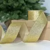 Глиттерная лента, W6,3 см, L10 м, полиэстер, золотой