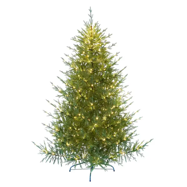 Ель искусственная с лампочками ЛЕСНАЯ СИМФОНИЯ ELITE H300 см, пластик, металл, зеленый