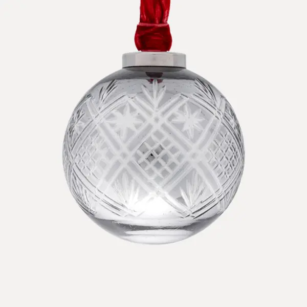 Шар D10 см, стекло, серебряный