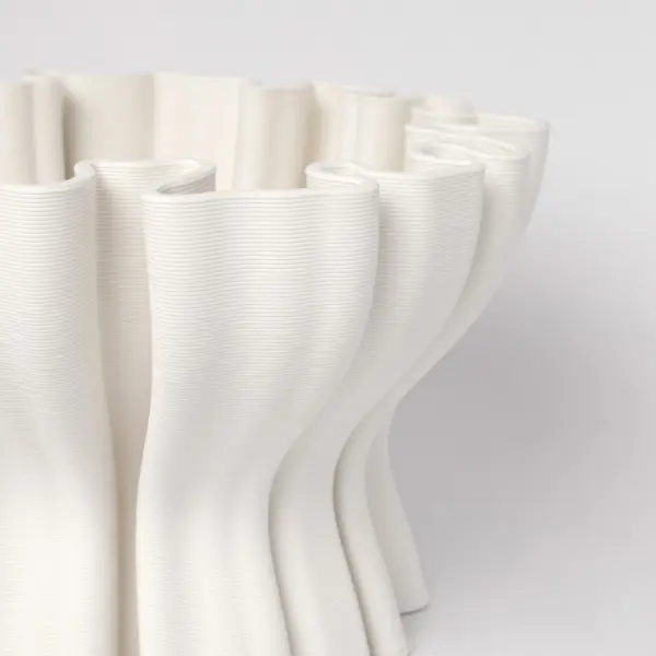Ваза с 3D рисунком 29x20 см, керамика, белый