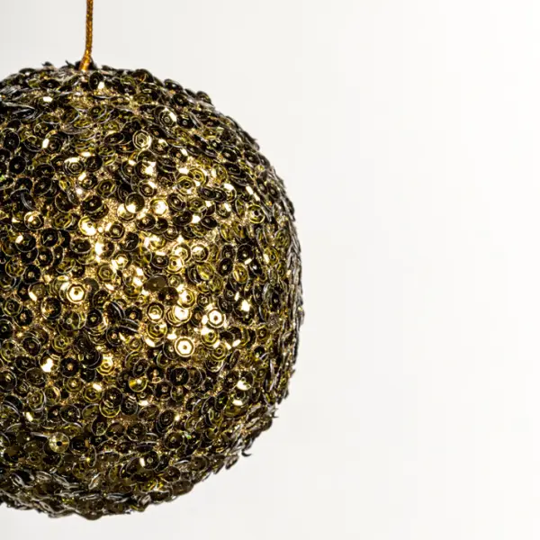 Шар D10 см с пайетками, пенопласт, коньячный, АУТЛЕТ