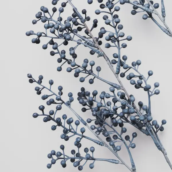 Ветвь ягодная БИРЮЧИНА H102 см, пластик, синий