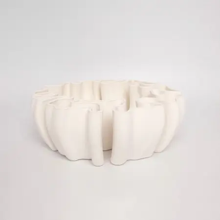 Ваза с 3D рисунком 30x10 см, керамика, белый