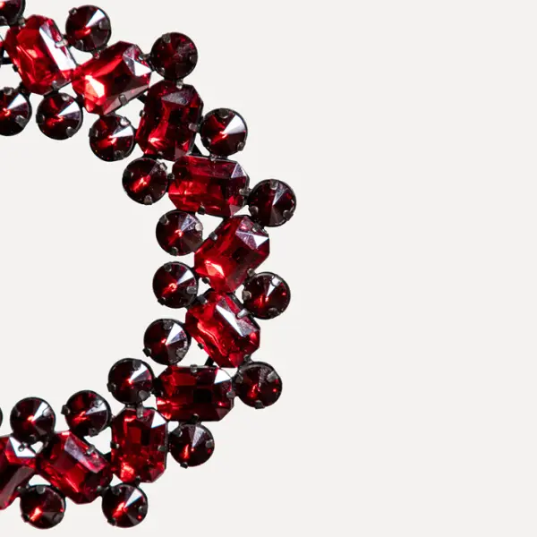 Подвес КОЛЬЦО с кристаллами D10 см, металл, стекло, красный