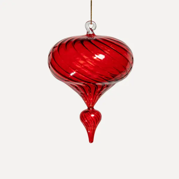 Подвес ручной работы 10x13 см, стекло, красный