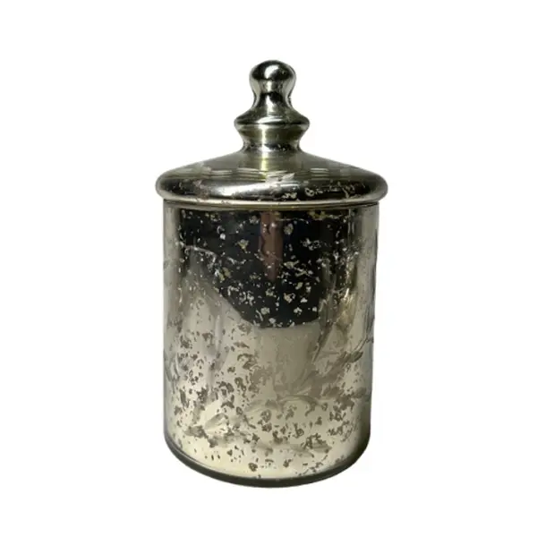 Ваза с крышкой, 16,5х27 см, стекло, серебряный